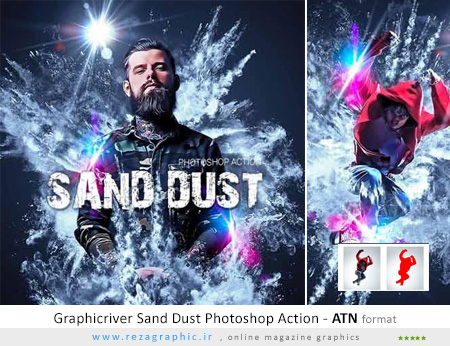اکشن فتوشاپ افکت گرد و غبار و شن گرافیک ریور - Graphicriver Sand Dust Photoshop Action